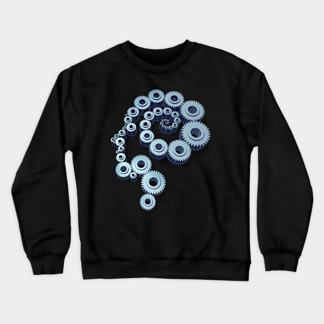 Head Made of Gears Crewneck Sweatshirt by lightidea